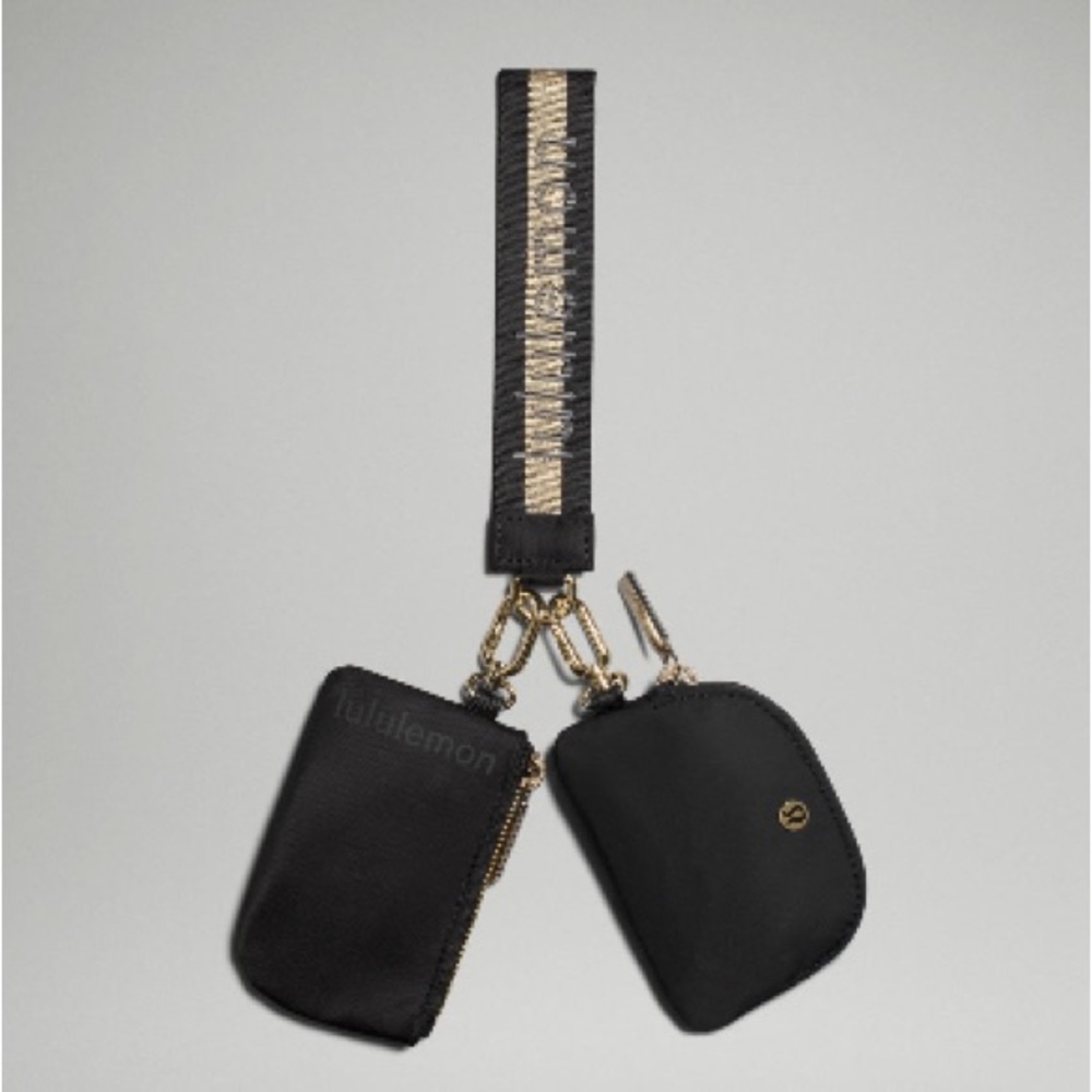 lululemon athletica Black and Gold Keychain Pouch Set